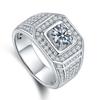 2026 Moissanite Group Inlaid with Diamonds Men's Ring Luxury Atmosphere Classic Gypsy Ring