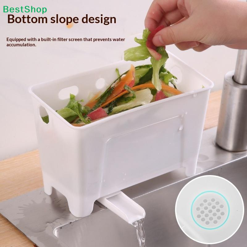 Drainable Kitchen Trash Storage Box - Multi-Use Food Waste Container for Sink, Wall-Mounted or Fish Tank Filter