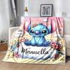 1pc Cute Stitch Printing Blanket - Soft, All-Season Throw for Living Room, Bedroom,Personalized Gift with Adorable Cartoon Design