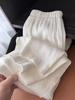 Women's High Waist White Cotton Linen Wide-Leg Pants - Summer Slimming, Loose Fit, Long Drape Style