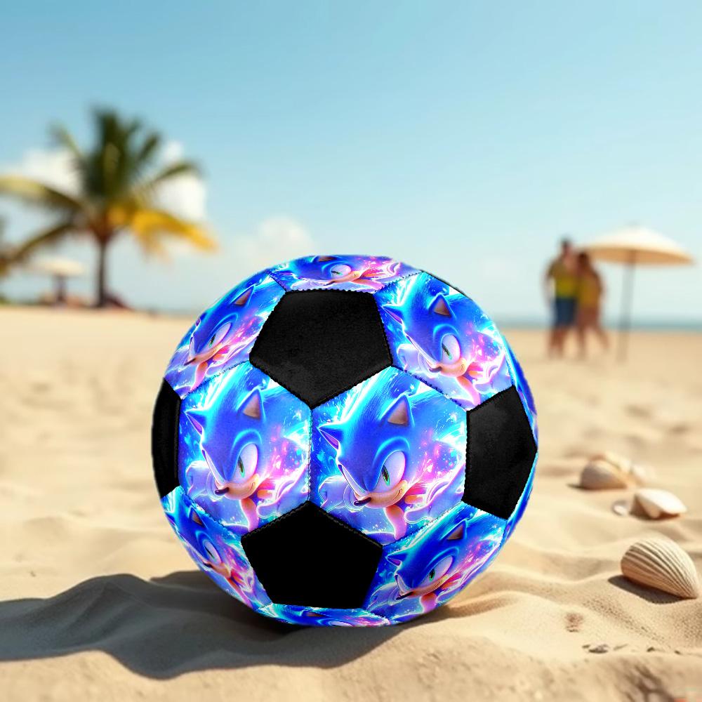 Sonic the Hedgehog Soccer Ball Colorful All Ages Machine Stitched PVC Competition Ready Durable High-Bounce.SIZE5