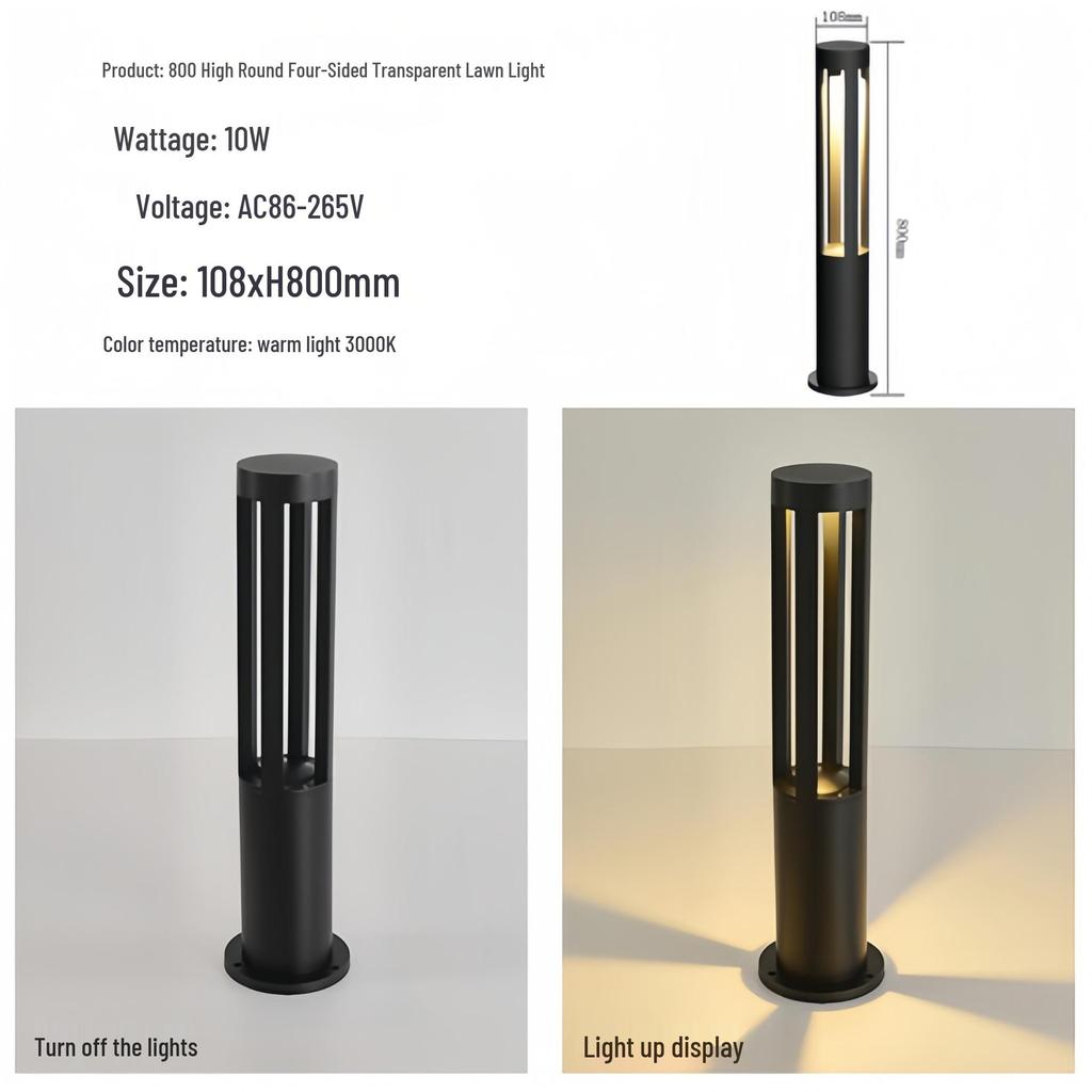 Solar-Powered LED Garden Lawn Lights - Waterproof, Modern, Outdoor Courtyard Lighting