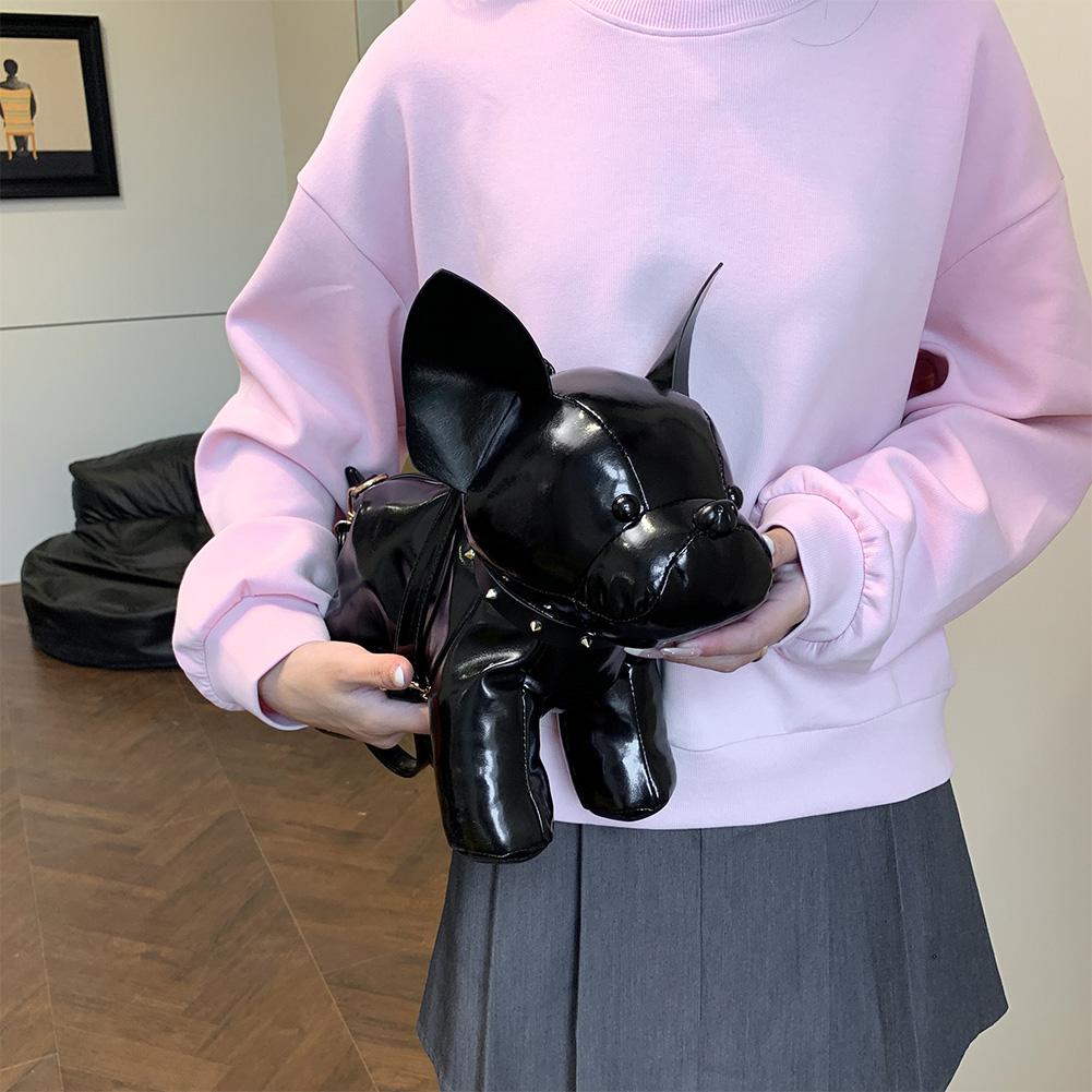 NEW Doggie Shoulder Bag for Women Bulldog Crossbody Leather Bag Adjustable Strap Messenger Bag w/Zipper for Shoping Travel