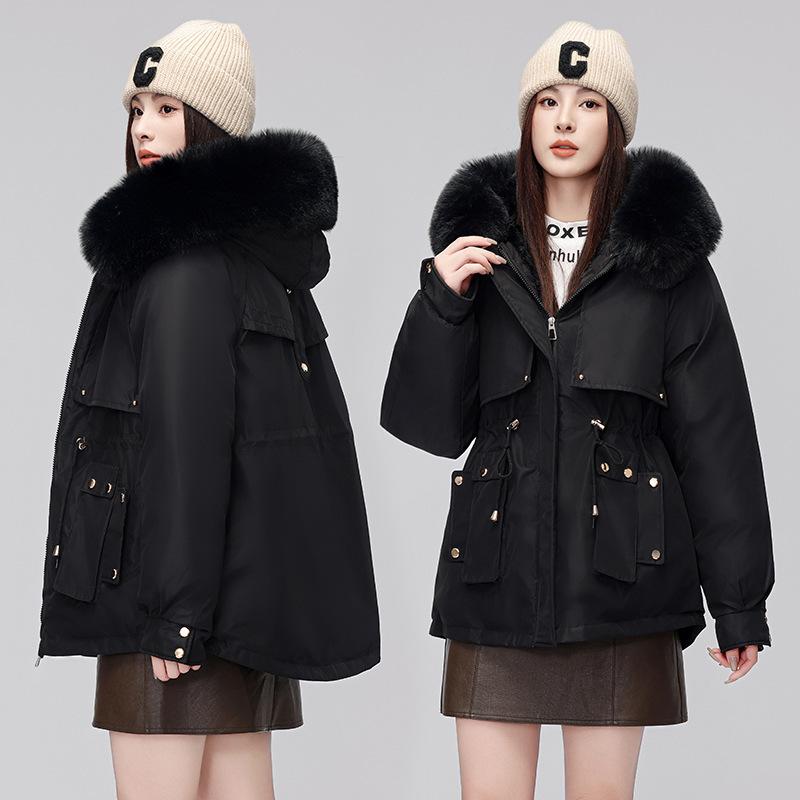 Short-length Parka Jacket for Women, Winter-weight, Padded with Down and Fleece for Extra Warmth