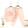 Children's Spring/Summer Cotton Pajamas: Tagless Long Sleeve Set for Boys and Girls