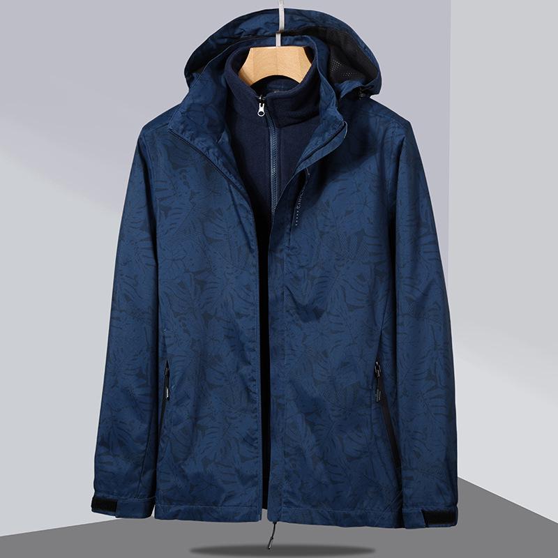 Unisex 3-in-1 Two-Piece Jacket Suit - Autumn/Winter Fleece-Lined, Windproof for Mountaineering, Skiing, and Sports.