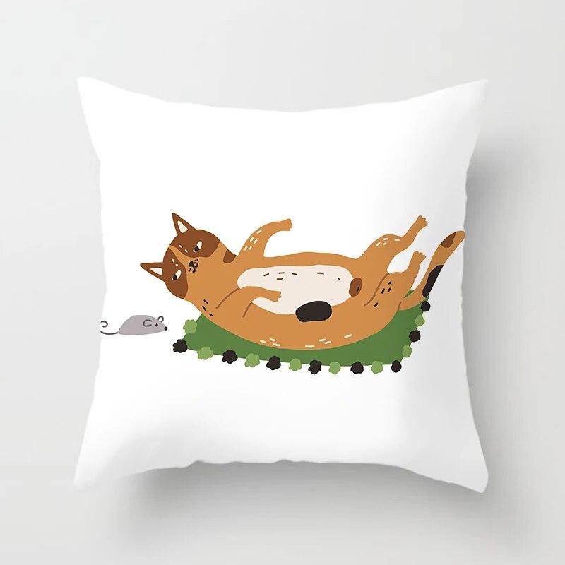 Totenkopf Katze Schwarz Heimdeko Kissenbezug Unartig Sofa Autodekoration 45x45cm Kissenbezug Quadratisch Polyester