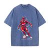 Trendiges Bedrucktes T-Shirt Herren Damen Kleidung Vintage Gewaschenes Oversize T-Shirt Sommer Kurzarm Baumwoll Tops
