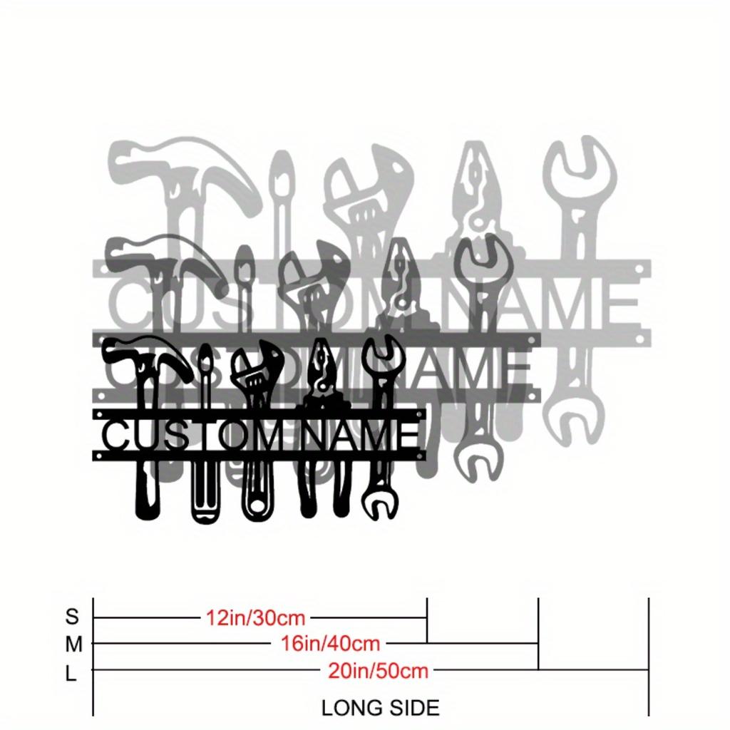 Custom Industrial Metal Wall Art with Name Workshop Tools Rustic Decor for Garage Man Cave