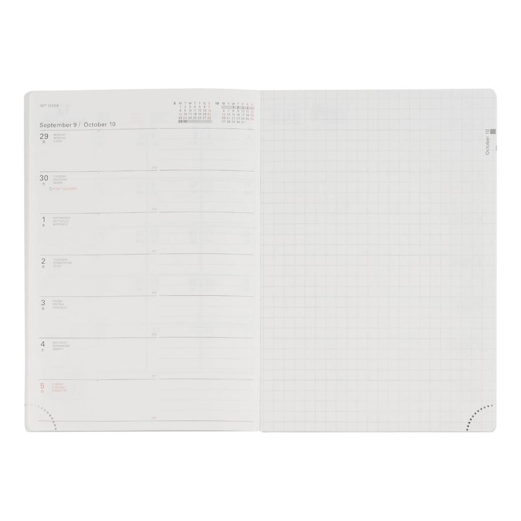 Delfonics Planner 2026 Edition / Starting October 2025: A6 Consonant Weekly Planner (White)