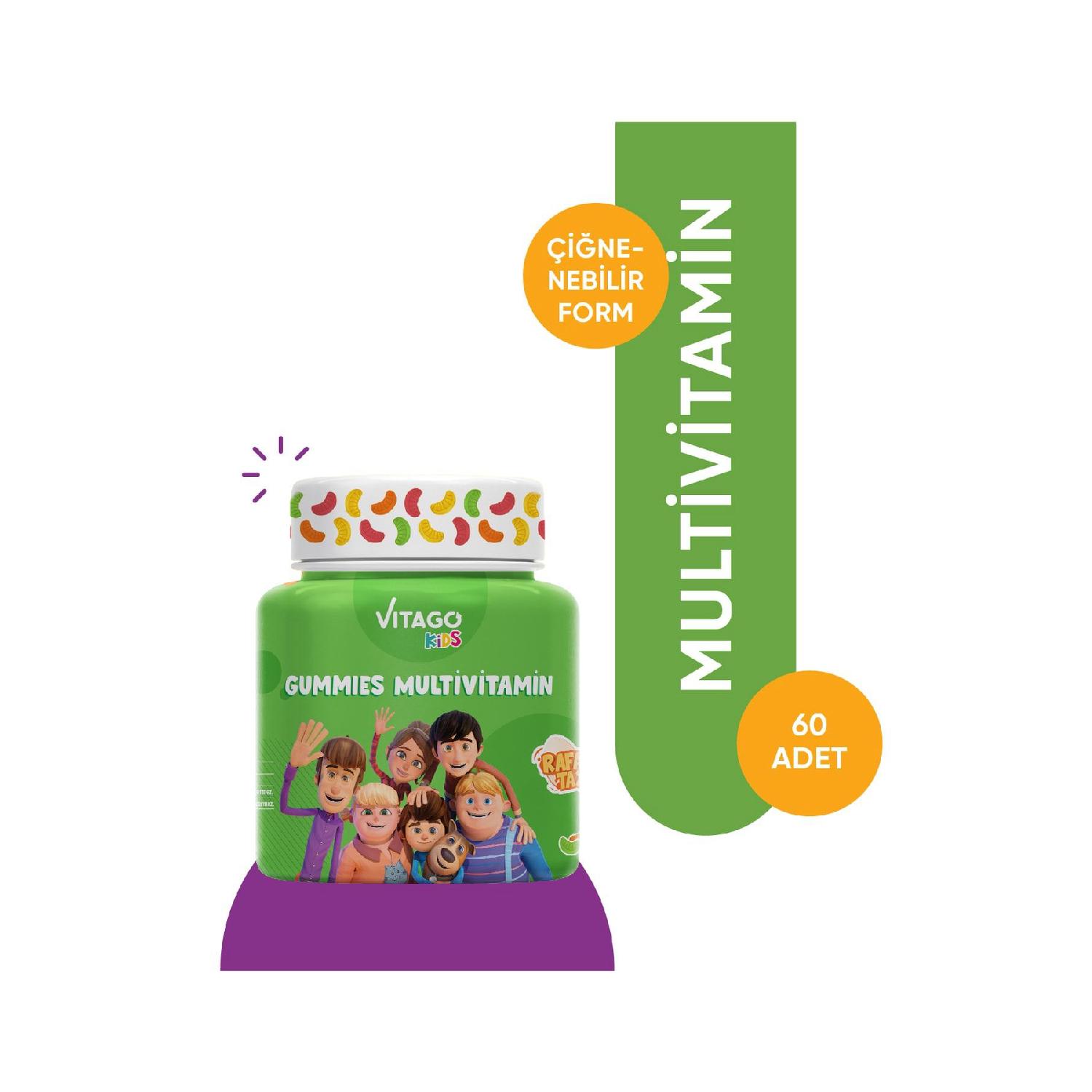 

Kids Gummies 60 Chewable Gummy Gel, що містить мультивітамінний мультимінерал