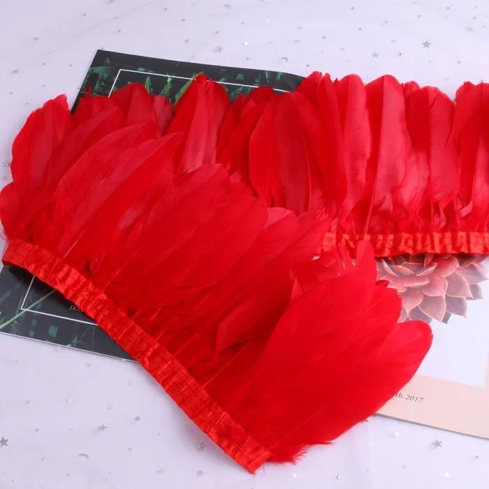 Goose Feather Trimming Wedding Party Decoration Tassel Clothes Tassel Feather Diy Color Feather Ribbon Worker