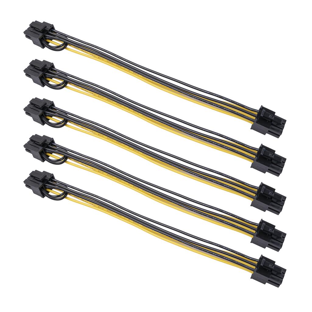 6Pin Female to 8Pin (6pin+2pin) Female Adapter Cable 20cm PCI-Express GPU Video Graphics Card Power Supply Converter Cord