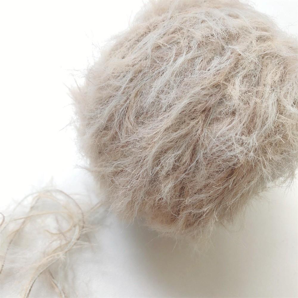 Hand-mixed Mink Fleece Yarn Long Hair Imitation Mink Yarn Soft Fine Wool Yarn For Hand Crochet