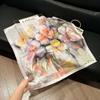 Fashion Black and White Printing Temperament Square Scarf Imitation Silk Korean Version Decorative Scarf Scarf Professional Decorative Shawl Silk Scar