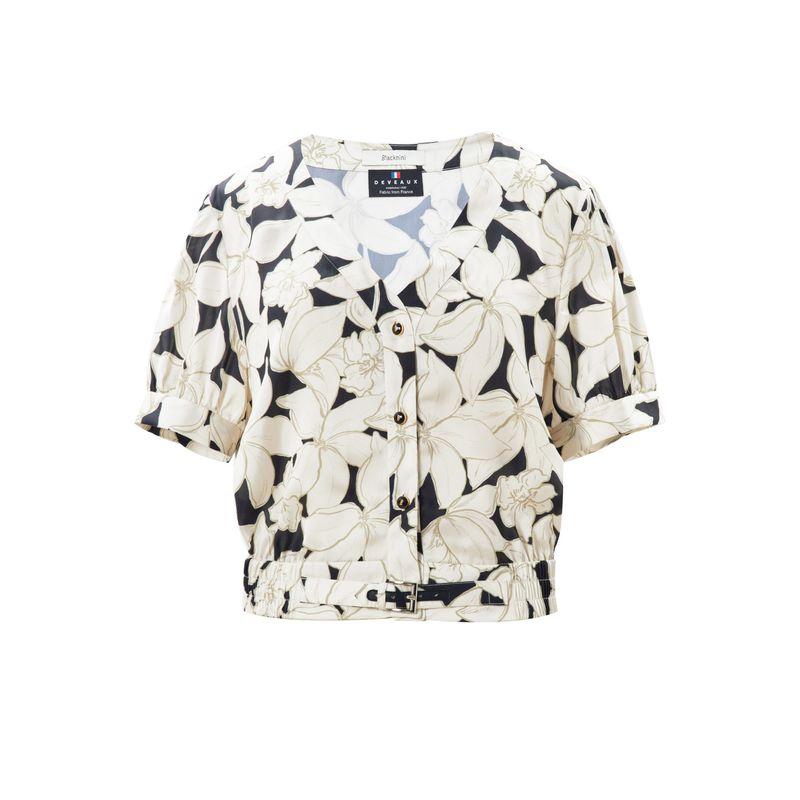 

Blacknini Magnolia French Deveaux Bai Nian Factory Brand Penny Luxury Print Shirt Tops/Skirt Shirt XL