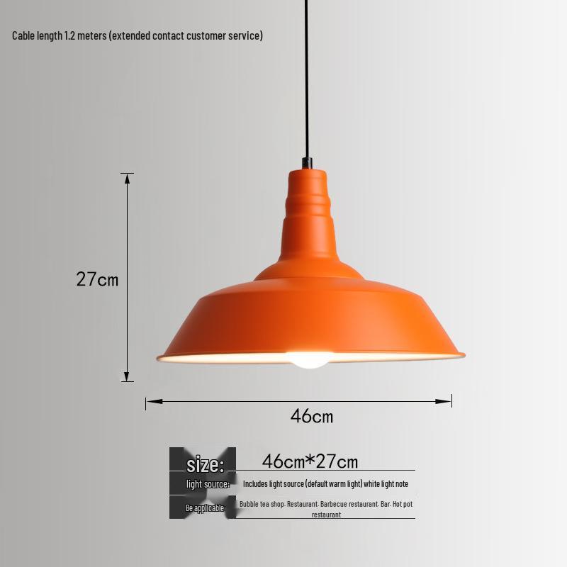 Orange Nordic Industrial Pendant Light for Restaurants & Bars