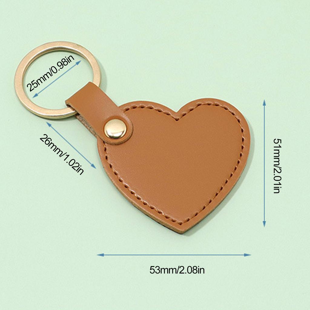 Set of 6 Fashionable Heart Key Holder Colorful Love Pendant Keychain Eye Catching Leather Key Chain Bag Charm Accessory