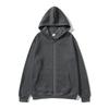 European & American Unisex Zip-Up Fleece Hoodie: Solid Color, Autumn/Winter Sportswear