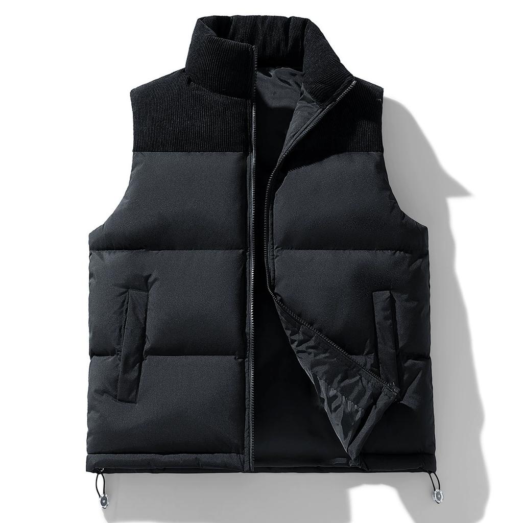 Autumn Winter Coats Men's Loose Casual Jacket Sleeveless Zipper Vests Clothes Men Vest Autumn Jackets Thick Vests Male Cotton-Padded Vest