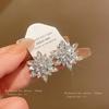Silver Needle Diamond Flower Geometric Earrings Cold Wind Atmospheric Fashion Stud Earrings Premium Niche Fashion Earrings