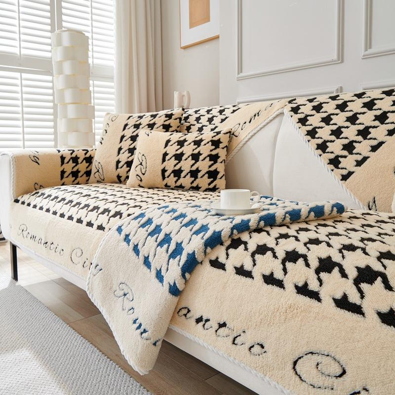 Plush Sofa Cushion Autumn and Winter Non-Slip Seat Cushions Simple Modern Sofa Cover Cover Cloth