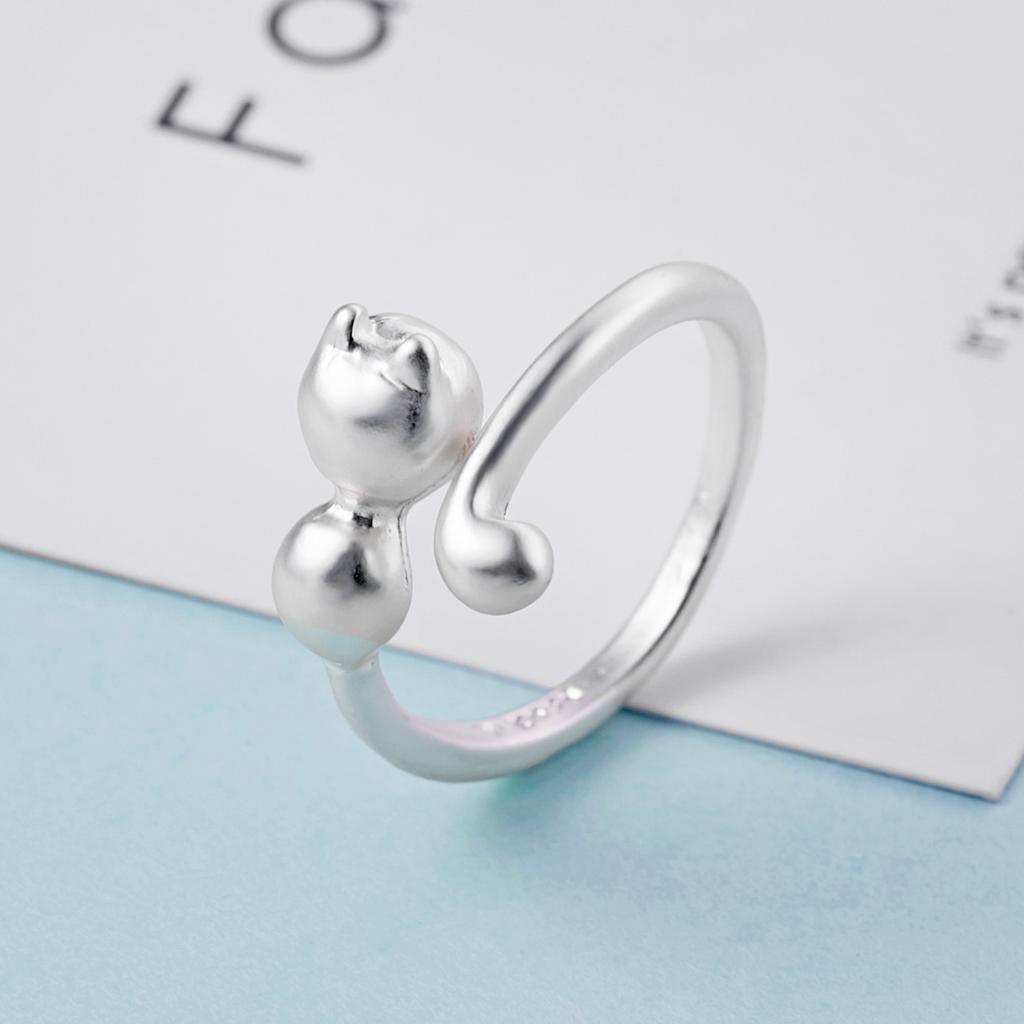 Fashion Women Finger Rings Pet Dog Paw Cat Ears Leaves Open Design Minimalist Ring Wedding Party Adjustable Ring Jewelry Gift