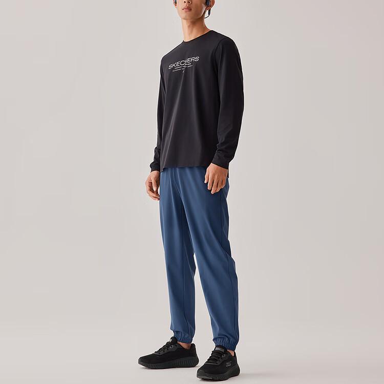 Skechers Sun Protection Cool Breathable Tapered Knit Sports Pants Men pants Deep-Sea-Blue P225M090-0079