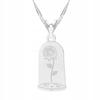 Silver Necklace with Rose Flower Rose Flower Love Silver 925