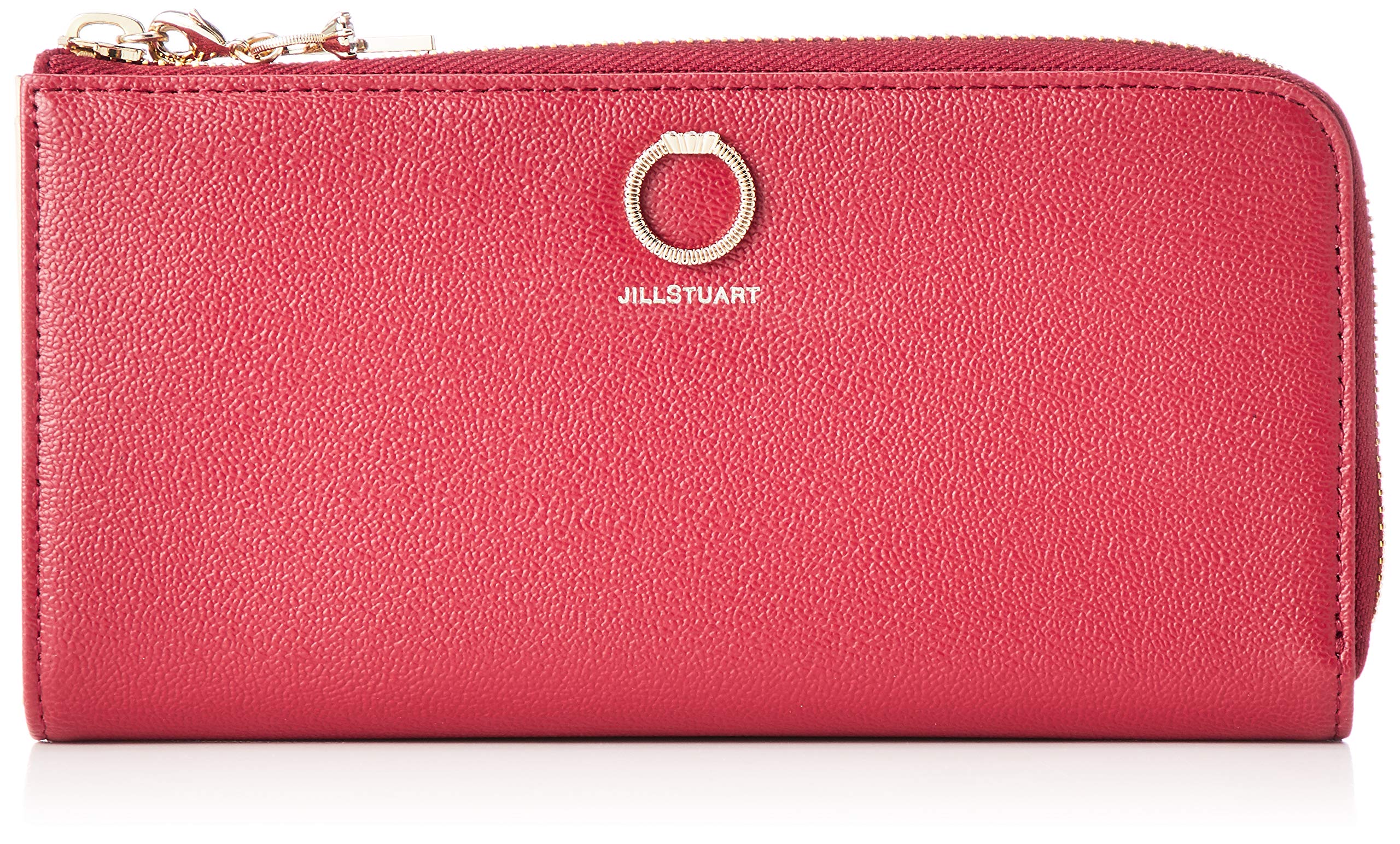 

Long Wallet Cowhide embossed ring brooch zipper closure with diamond ring charm JSLW0DT2 exclusive Red [Jill Stuart] [Eternal] L-shaped (in box)