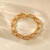 Minimalist Gold Plated Color Retention Neutral Thick Chain Handmade Plain Bracelet