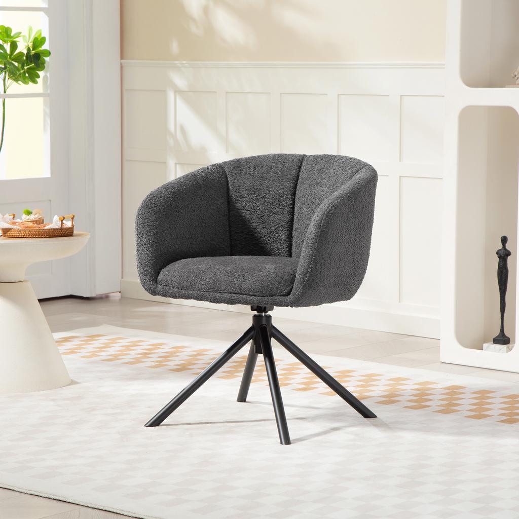 Armchair, Upholstered, Swivel, Up To 120 Kg, Dark Grey