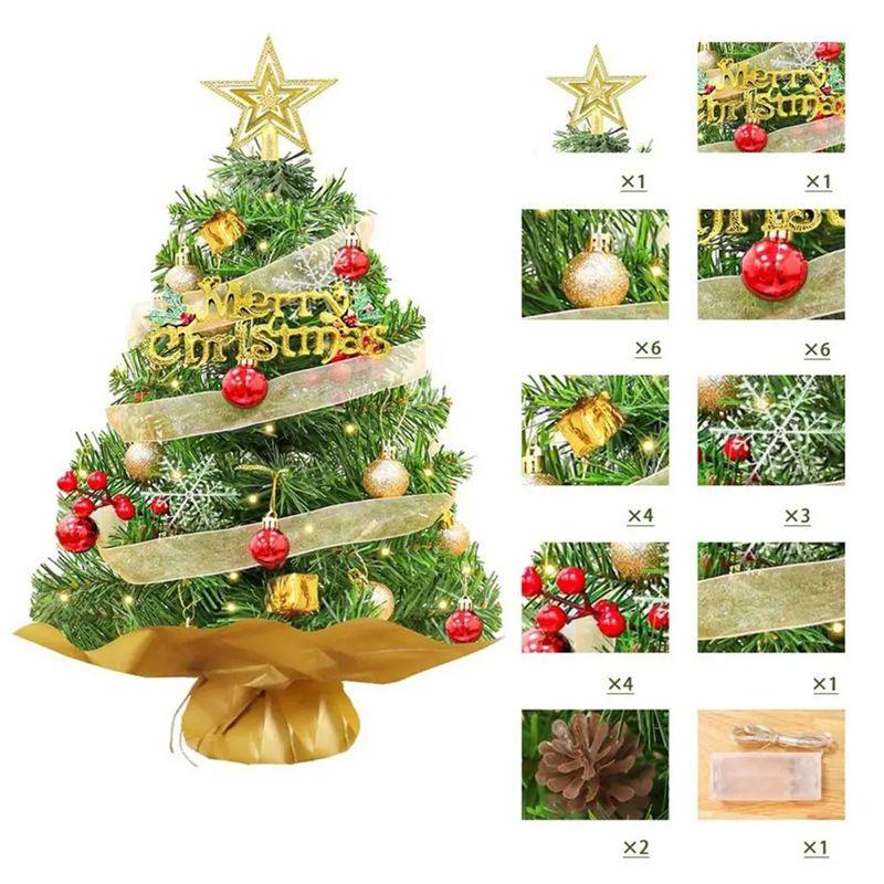 AEE4-Miniature Christmas Tree Christmas Table Ornament Decorative Miniature Christmas Tree Desktop Christmas Tree Decoration