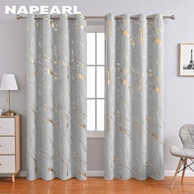 1 Stück 80% Verdunkelung Modische und minimalistische Vorhänge mit goldener und Marmorstruktur für Wohnzimmer Schlafzimmer Balkonfenster Heimdekoration