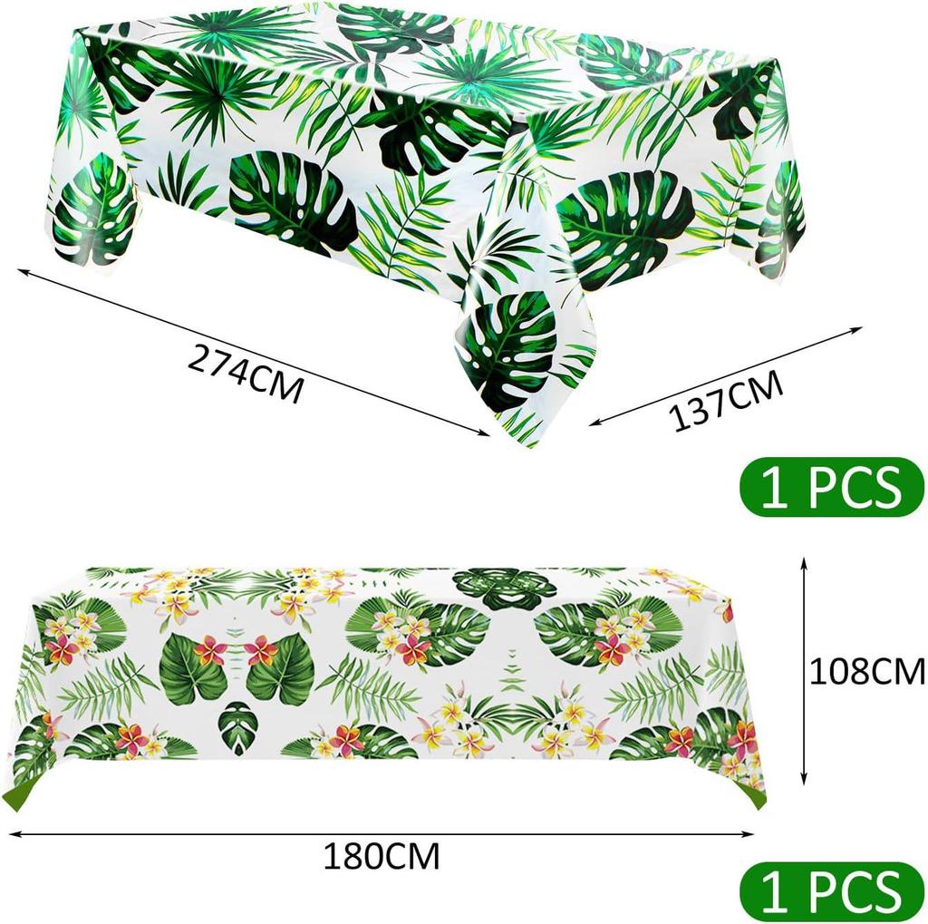 Hawaii Turtle Leaf Pool Party Tablecloth, Summer Birthday Decor