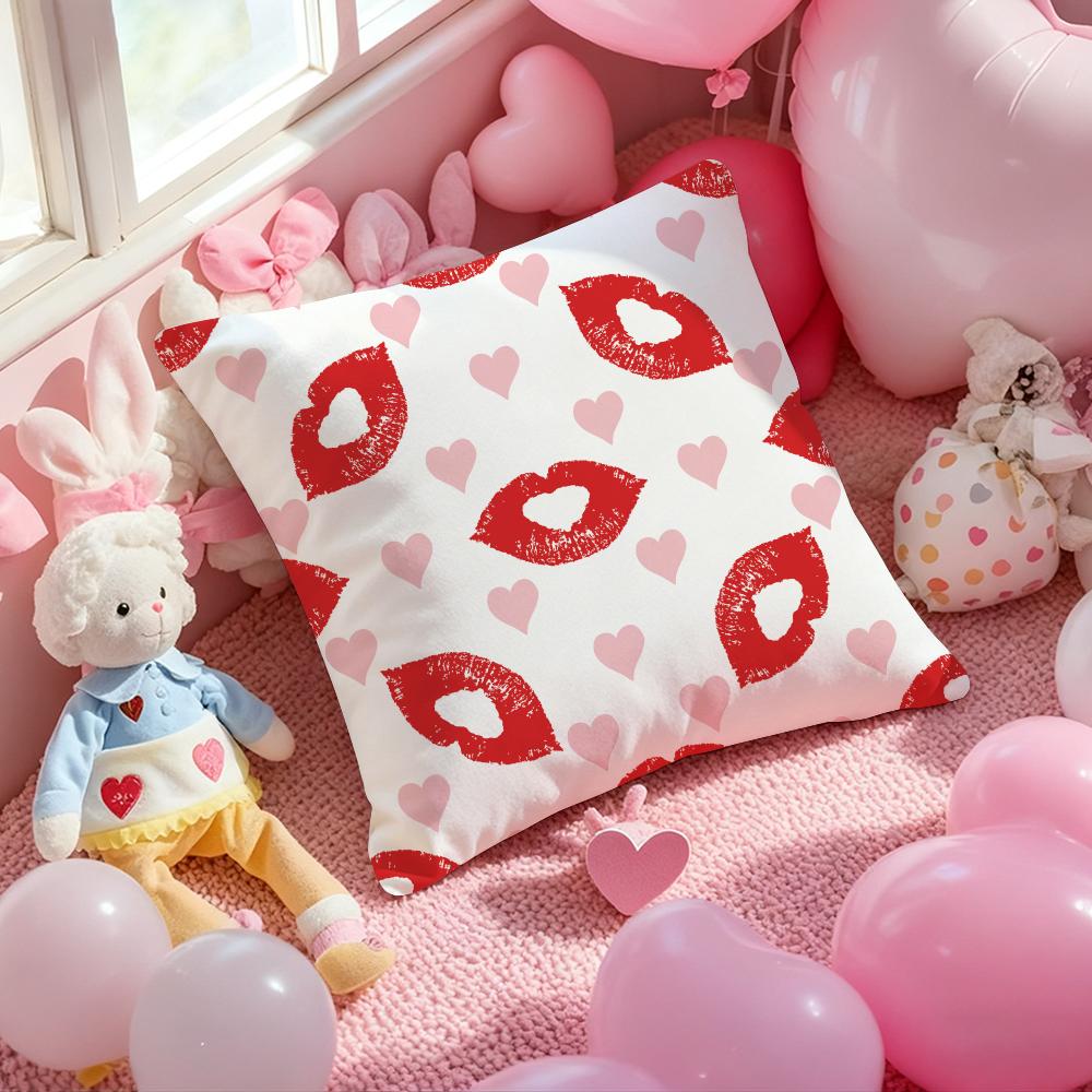 Creative Red Lips Personality Fashion Trend Cushion Pattern Printed Pillowcase For Living Room Sofa Cushion CoverBedroom Decor