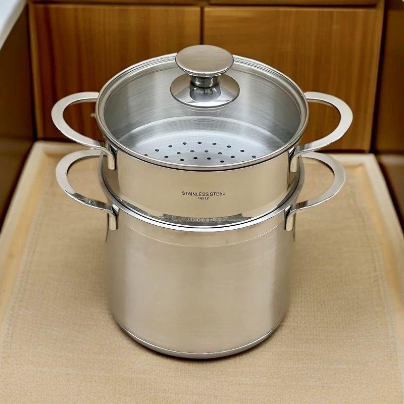 Thickened 304 Stainless Steel Steamer & Frying Pot for Baby Food & Household Use