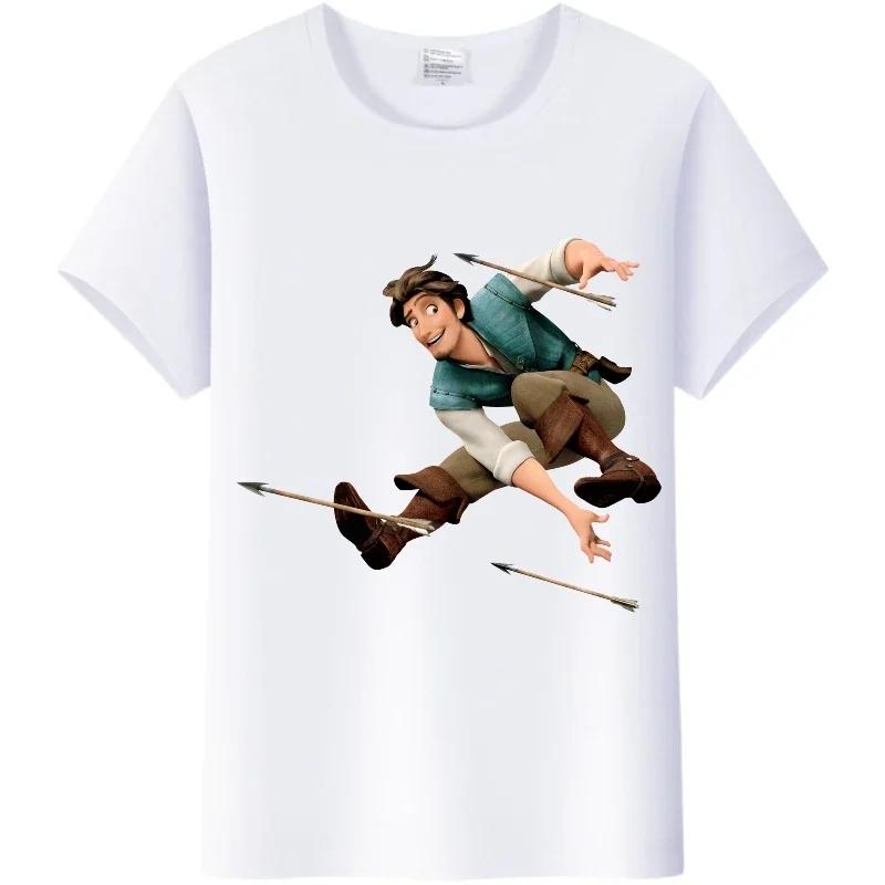Blusa da Donna Cartone Animato Disney Kawaii Principessa Rapunzel T-shirt Estive Y2k Harajuku Coreane Abbigliamento Oversize Camicie da Ragazza