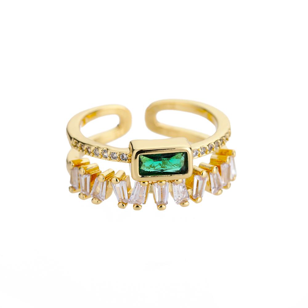 Colorful Zircon Rings For Women Gold Color Stainless Steel Colored Cubic Zirconia Ring Luxury Fashion Wedding Party Jewelry Gift
