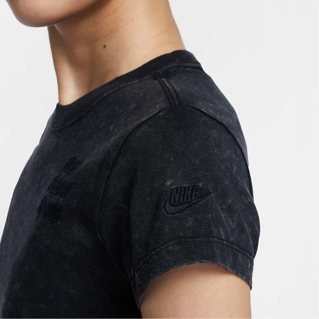 Nike Sportswear Logo Round Neck Pullover Micro-Cut Short Sleeve T-Shirt Women Tops Black HQ6038010