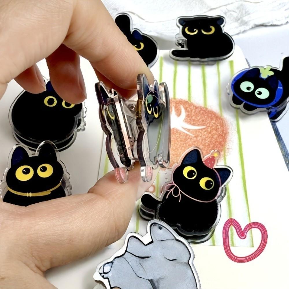 8pcs Fresh Keeping Black Cat Bag Clips Moisture-proof Kitchen Seal Clips  Seasoning Bags