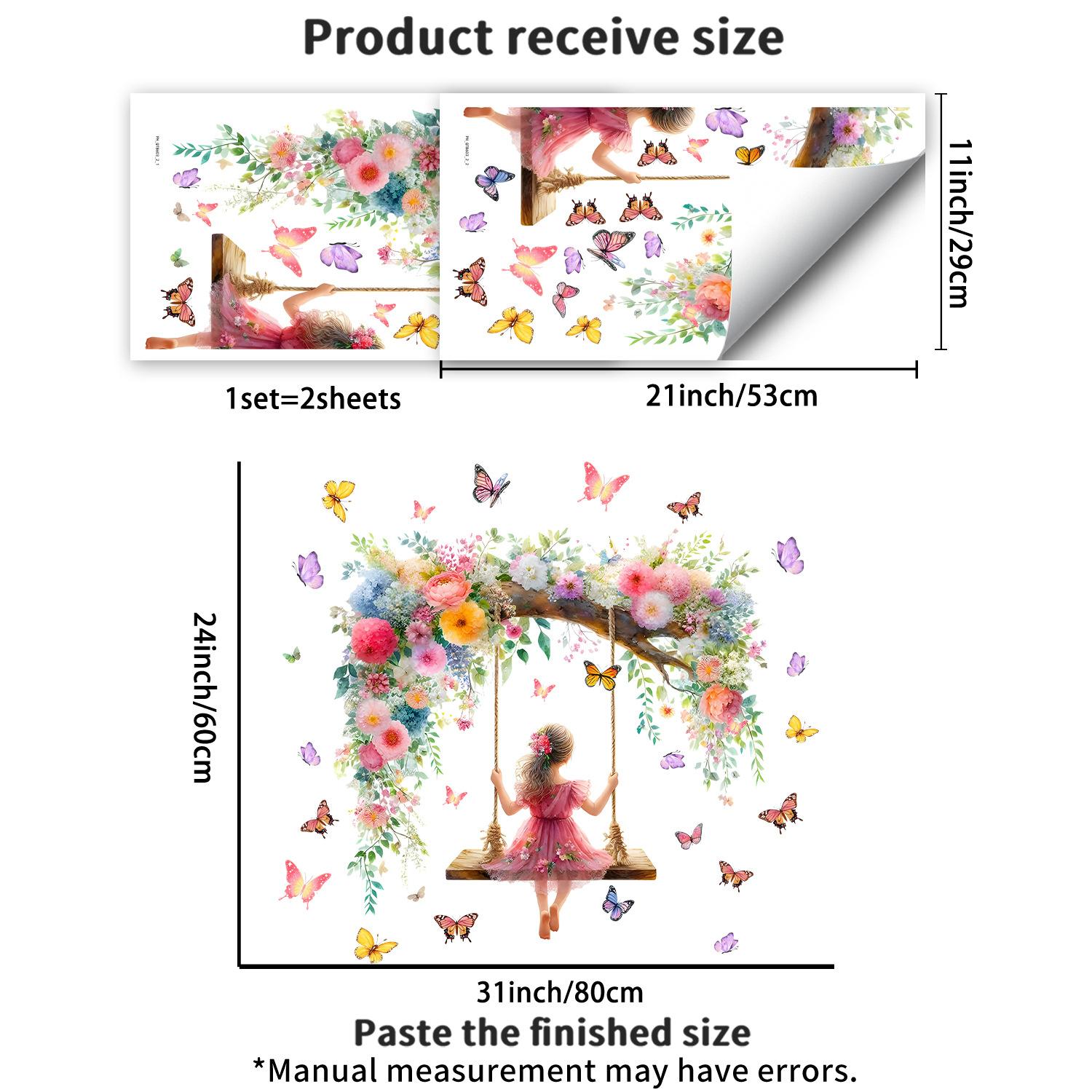 Flower Swing Butterfly Bedroom Living Room Entrance Balcony Decorative Stickers