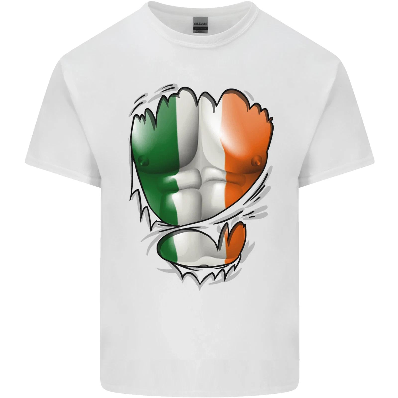Gym Irish Tricolour Flag Muscles Ireland Kids T-Shirt Childrens S