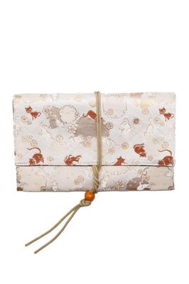 Brocade Goshuincho x avec Taille Standard Fabriqué dans Étui Nishijin-ori/Sac/Couverture Shuincho, 22,5 13,5 mm, Ficelle, Japon, (Chat Neige)
