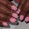 24 Stück Rosa Press-on-Nägel Kunst Leopardenmuster Französisch Lang Mandel Form Falsche Nagelspitzen Fertig Tragbar Schleife Kirsche Design Falschnagel Set