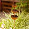 3-Tier Bowl Metal Bird Bath Rusted Bird Feeding Station Garden Rain Catcher  Patio Backyard