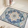 Blue Boho Bathroom Super Absorbent Shower Door Mats Toilet Non Slip Entrance Area Rugs Diatom Mud Carpet for Home Bedroom Decor