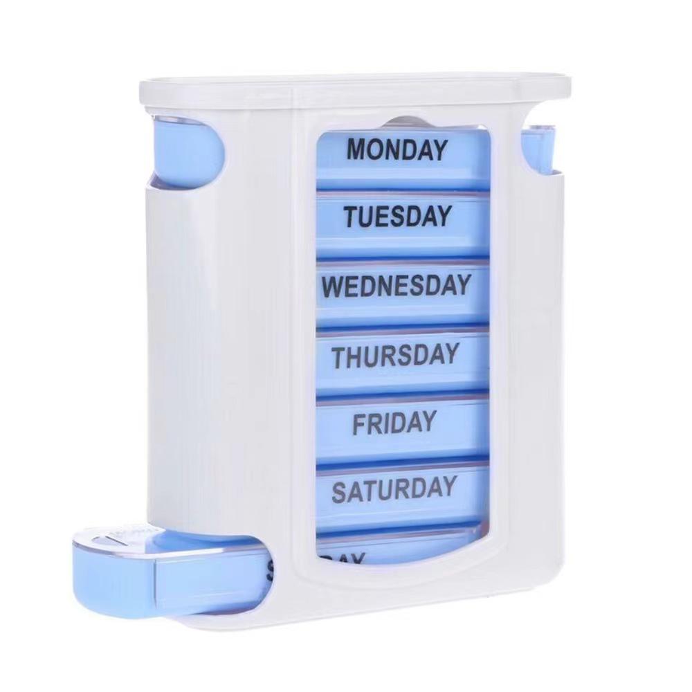 

Weekly Pill Box, 4 times per day, 1 dispenser, stackable AM/PM compartment синій