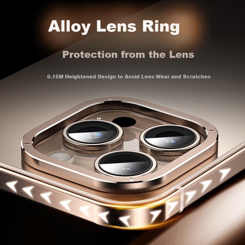 Alloy Frame | Machine ColorIPhone 16 Pro Max Case, MagSafe Magnetic IPhone Ultra-Thin Metal Shockproof Frosted Version - Gold