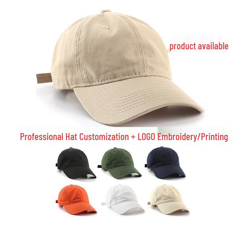 Custom Embroidered Light Color Baseball Cap with Duckbill and Deep Crown for Large Head Sizes